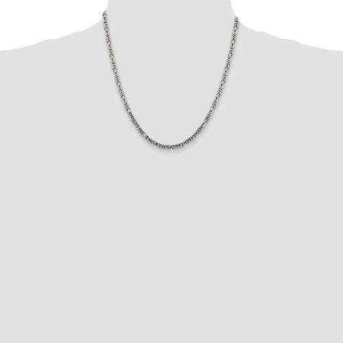 Sterling Silver 3.25mm Byzantine Chain - Seattle Gold Grillz