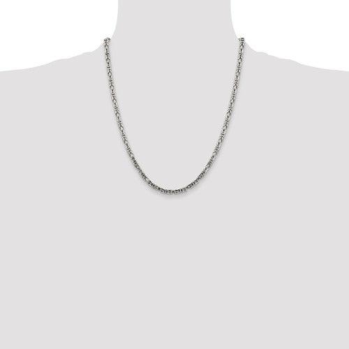 Sterling Silver 3.25mm Byzantine Chain - Seattle Gold Grillz