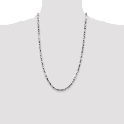 Sterling Silver 3.25mm Byzantine Chain - Seattle Gold Grillz