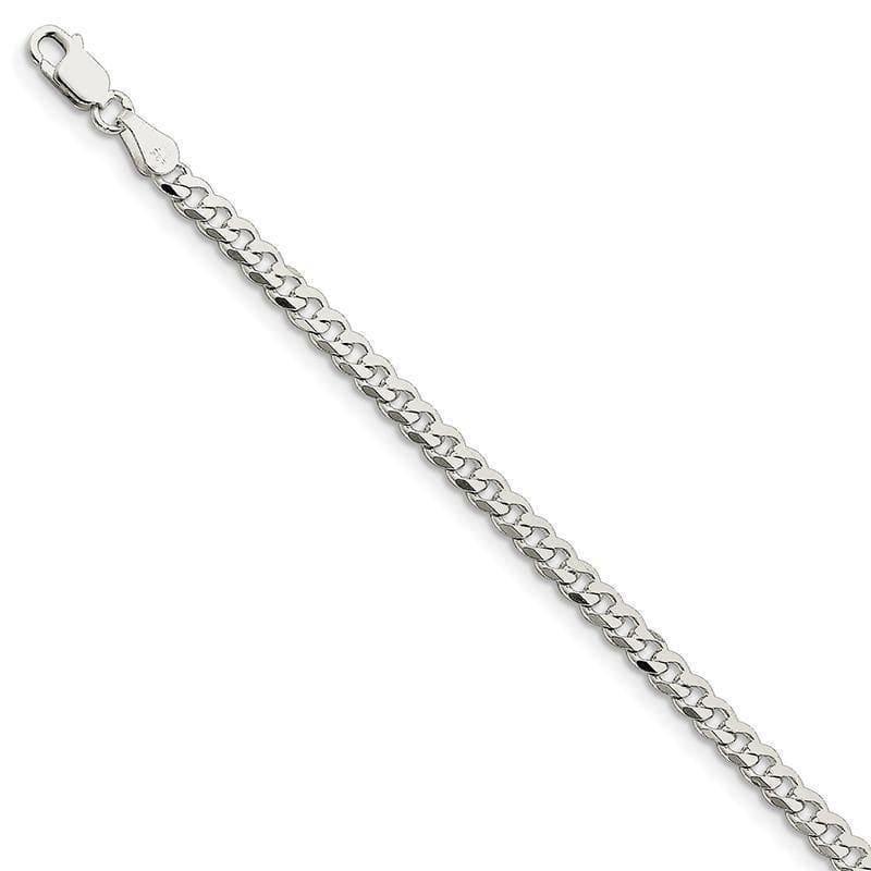 Sterling Silver 3.5mm Curb Bracelet - Seattle Gold Grillz