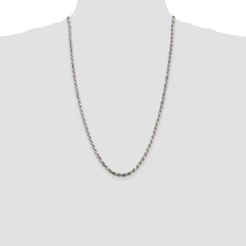 Sterling Silver 3.5mm Diamond-cut Rope Chain - Seattle Gold Grillz