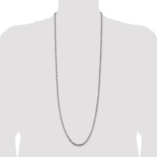 Sterling Silver 3.5mm Diamond-cut Rope Chain - Seattle Gold Grillz