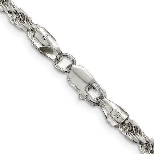 Sterling Silver 3.5mm Diamond-cut Rope Chain - Seattle Gold Grillz