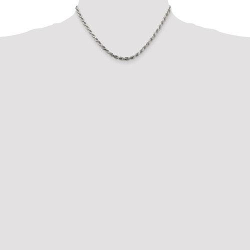 Sterling Silver 3.5mm Diamond-cut Rope Chain - Seattle Gold Grillz