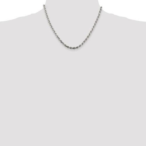 Sterling Silver 3.5mm Diamond-cut Rope Chain - Seattle Gold Grillz