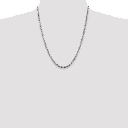 Sterling Silver 3.5mm Diamond-cut Rope Chain - Seattle Gold Grillz