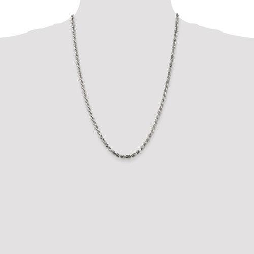 Sterling Silver 3.5mm Diamond-cut Rope Chain - Seattle Gold Grillz