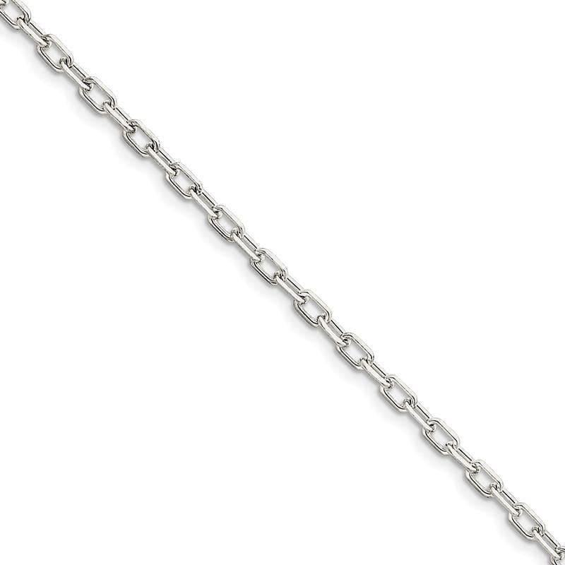 Sterling Silver 3.5mm Fancy Diamond-cut Open Link Cable Bracelet - Seattle Gold Grillz