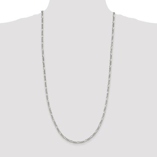 Sterling Silver 3.5mm Figaro Chain - Seattle Gold Grillz