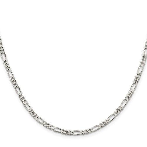 Sterling Silver 3.5mm Figaro Chain - Seattle Gold Grillz