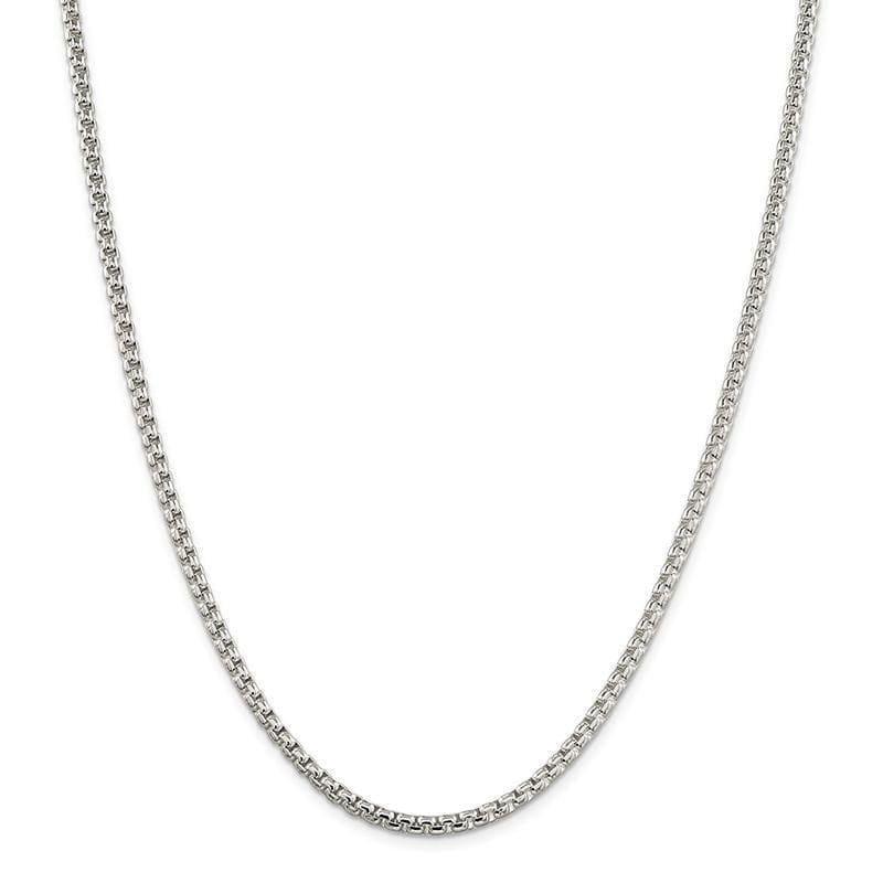Sterling Silver 3.6mm Round Box Chain - Seattle Gold Grillz