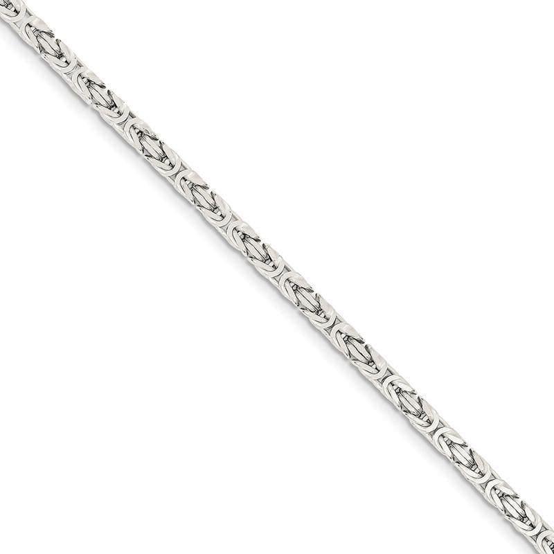 Sterling Silver 3.75mm Byzantine Bracelet - Seattle Gold Grillz