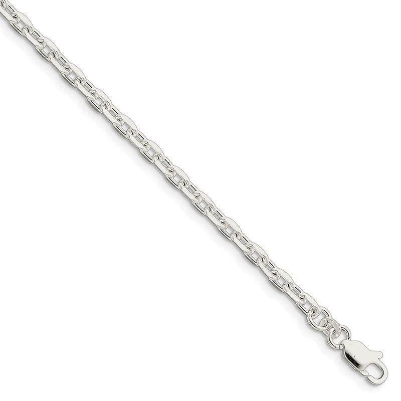 Sterling Silver 3.95mm Beveled Oval Cable Bracelet - Seattle Gold Grillz