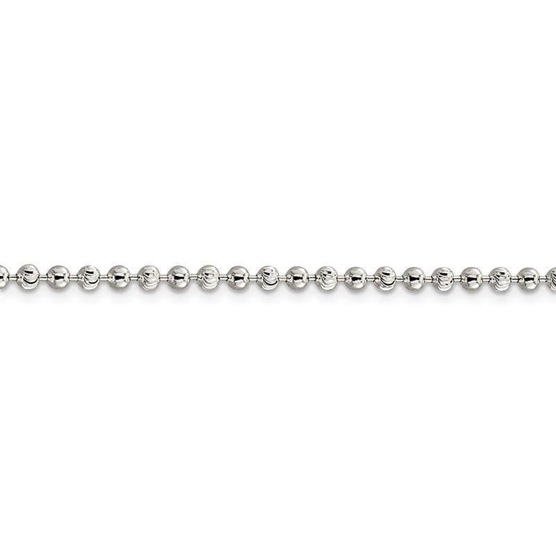 Sterling Silver 3mm Bead Anklet - Seattle Gold Grillz
