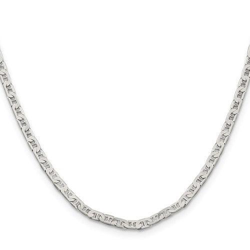 Sterling Silver 3mm Flat Anchor Chain - Seattle Gold Grillz