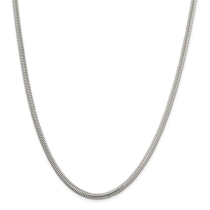 Sterling Silver 4.00mm Round Snake Chain - Seattle Gold Grillz