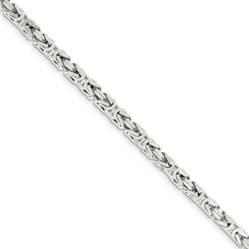 Sterling Silver 4.25mm Byzantine Bracelet - Seattle Gold Grillz