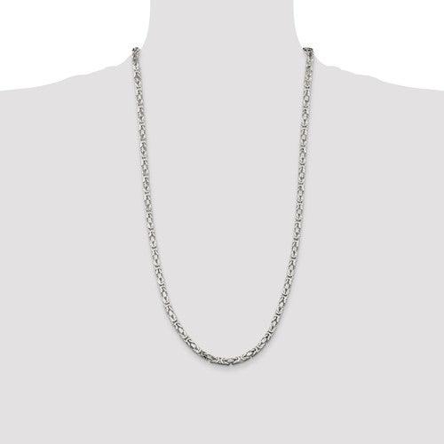 Sterling Silver 4.25mm Byzantine Chain - Seattle Gold Grillz