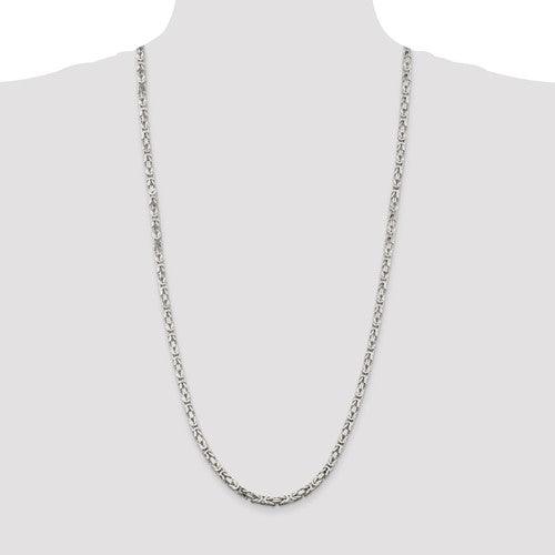 Sterling Silver 4.25mm Byzantine Chain - Seattle Gold Grillz