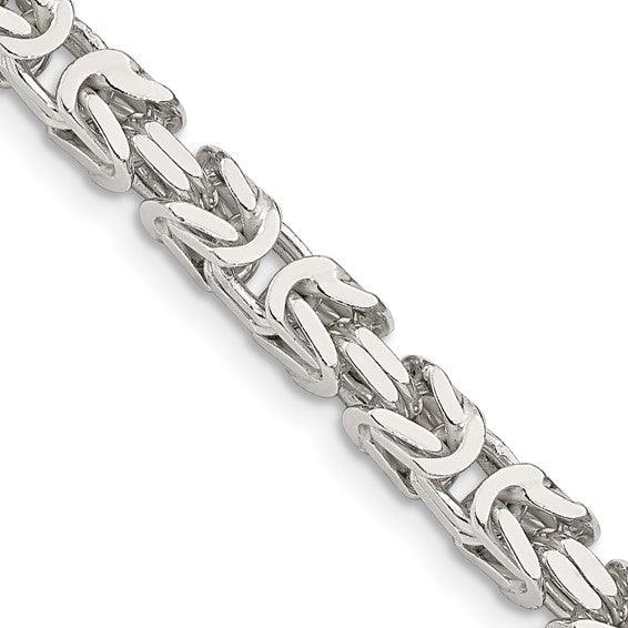 Sterling Silver 4.25mm Byzantine Chain - Seattle Gold Grillz