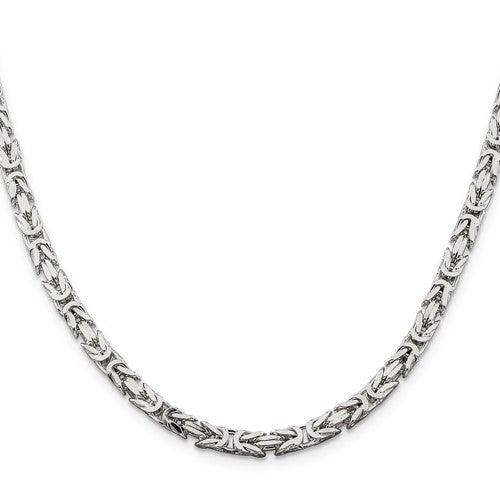 Sterling Silver 4.25mm Byzantine Chain - Seattle Gold Grillz