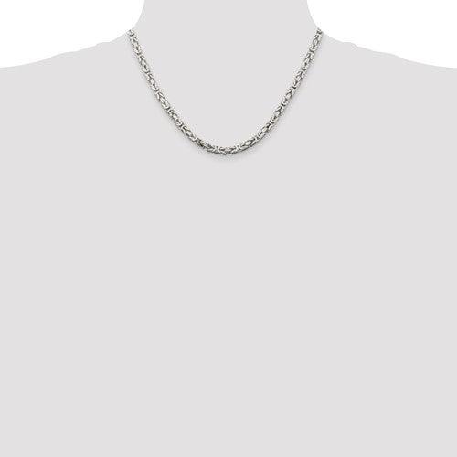 Sterling Silver 4.25mm Byzantine Chain - Seattle Gold Grillz