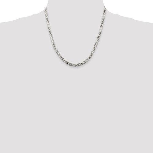 Sterling Silver 4.25mm Byzantine Chain - Seattle Gold Grillz
