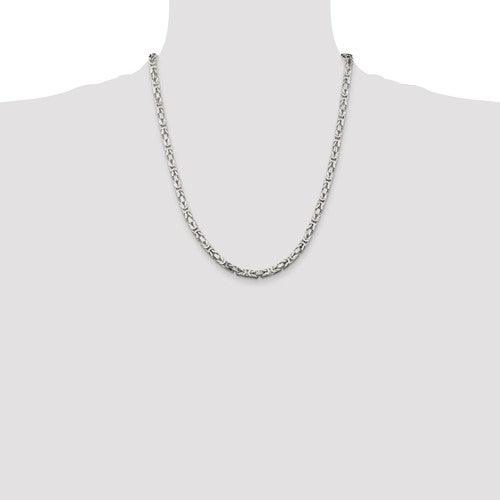 Sterling Silver 4.25mm Byzantine Chain - Seattle Gold Grillz