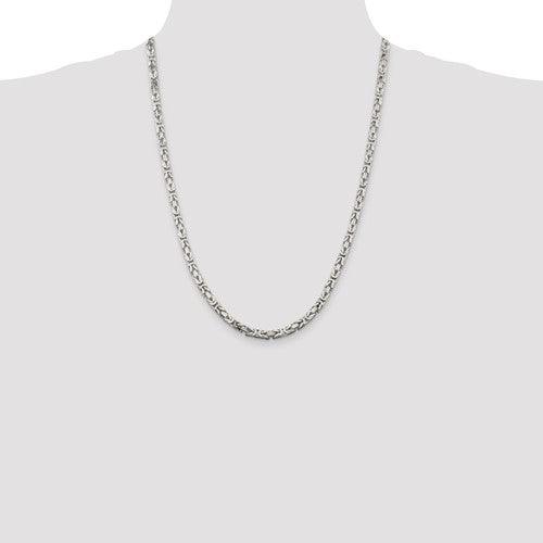 Sterling Silver 4.25mm Byzantine Chain - Seattle Gold Grillz