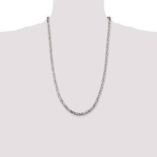 Sterling Silver 4.25mm Byzantine Chain - Seattle Gold Grillz