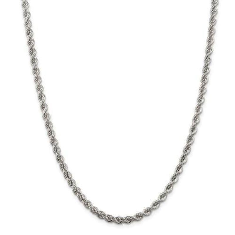Sterling Silver 4.3mm Solid Rope Chain - Seattle Gold Grillz