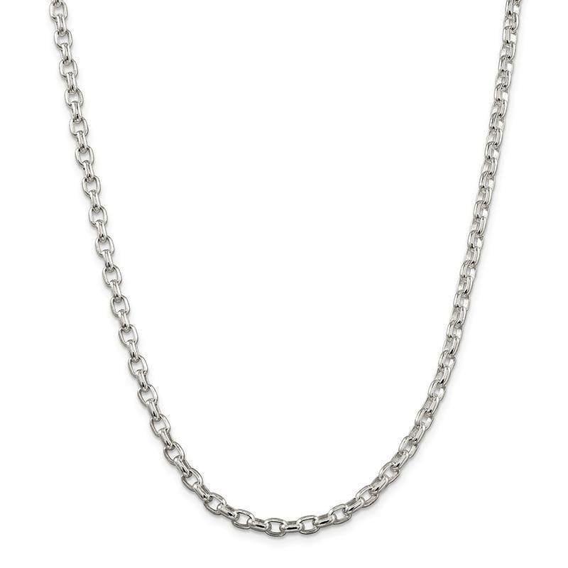 Sterling Silver 4.4mm Oval Rolo Necklace - Seattle Gold Grillz
