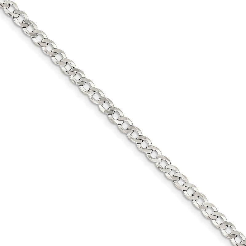 Sterling Silver 4.5mm Close Link Flat Curb Bracelet - Seattle Gold Grillz
