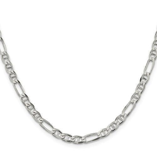 Sterling Silver 4.5mm Figaro Anchor Chain - Seattle Gold Grillz