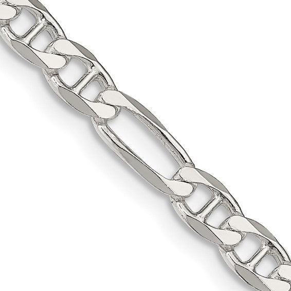 Sterling Silver 4.5mm Figaro Anchor Chain - Seattle Gold Grillz