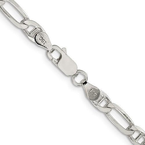 Sterling Silver 4.5mm Figaro Anchor Chain - Seattle Gold Grillz