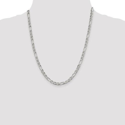 Sterling Silver 4.5mm Figaro Anchor Chain - Seattle Gold Grillz