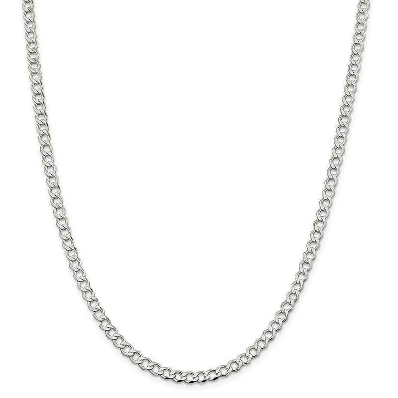 Sterling Silver 4.5mm Polished Flat Curb Chain - Seattle Gold Grillz