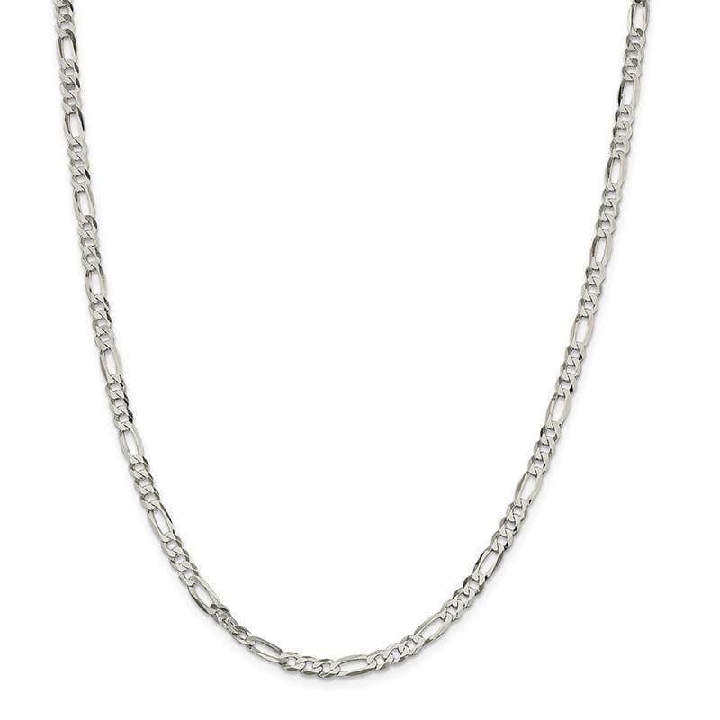 Sterling Silver 4.5mm Polished Flat Figaro Chain - Seattle Gold Grillz