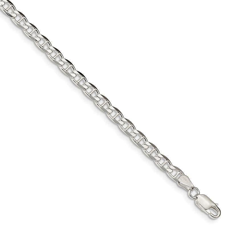 Sterling Silver 4.65mm Anchor Bracelet - Seattle Gold Grillz