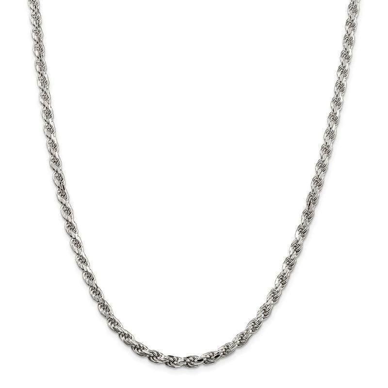 Sterling Silver 4.75mm Diamond-cut Rope Bracelet - Seattle Gold Grillz