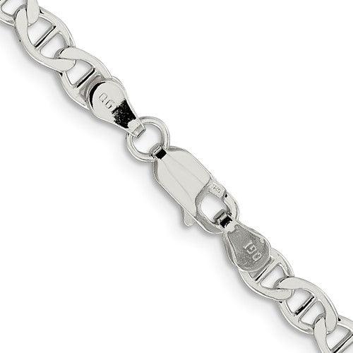 Sterling Silver 4.75mm Semi-Solid Flat Anchor Chain - Seattle Gold Grillz