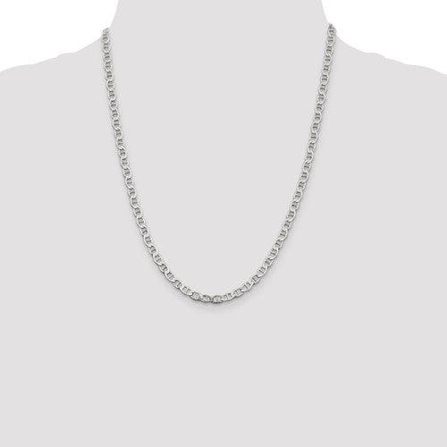 Sterling Silver 4.75mm Semi-Solid Flat Anchor Chain - Seattle Gold Grillz
