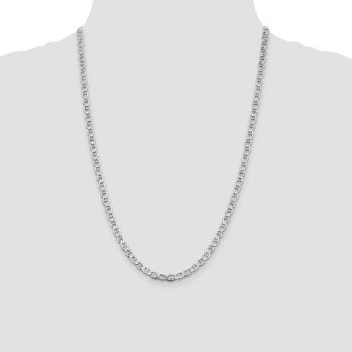 Sterling Silver 4.75mm Semi-Solid Flat Anchor Chain - Seattle Gold Grillz