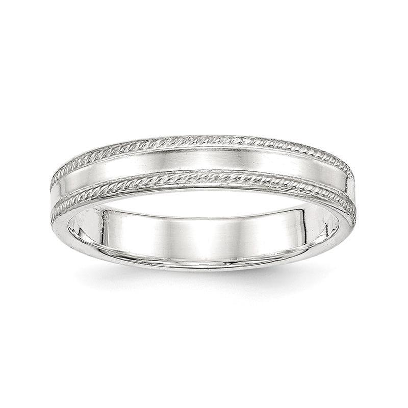 Sterling Silver 4mm Design Edge Band - Seattle Gold Grillz