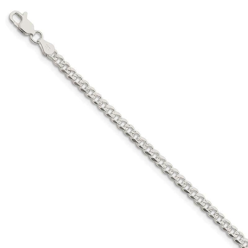 Sterling Silver 4mm Pav Curb Bracelet| Weight: 4.23 grams, Length: 7mm, Width: 4mm - Seattle Gold Grillz