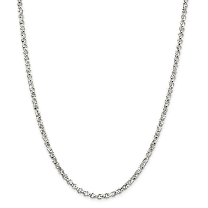 Sterling Silver 4mm Rolo Chain - Seattle Gold Grillz