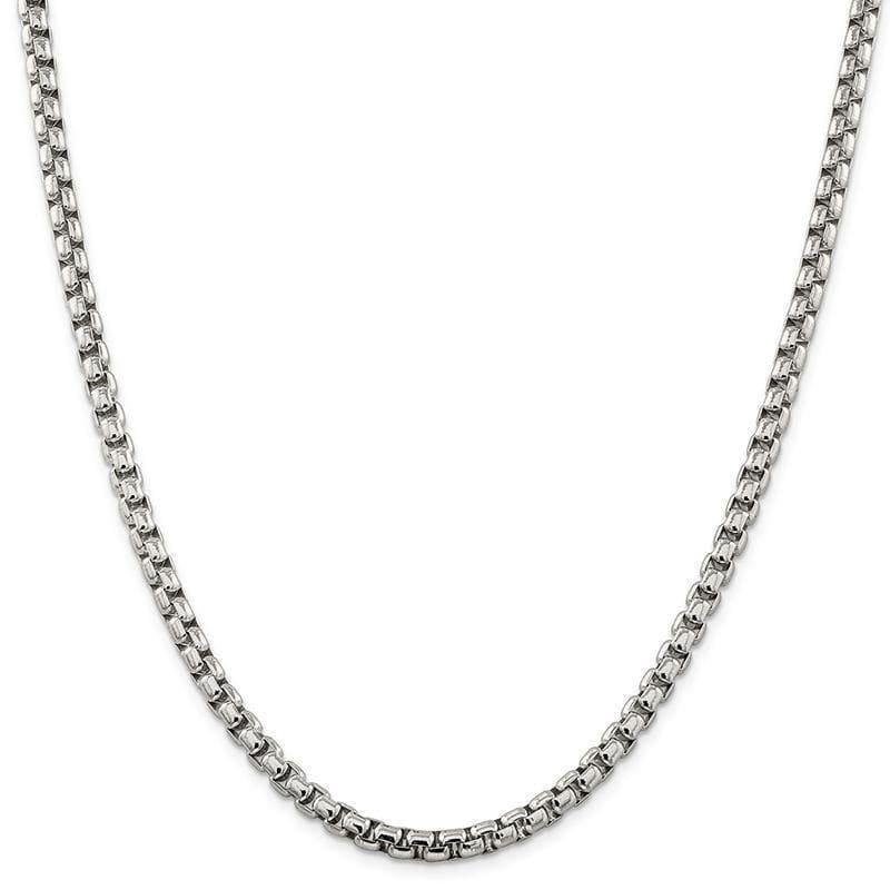 Sterling Silver 5.20mm Round Box Chain - Seattle Gold Grillz