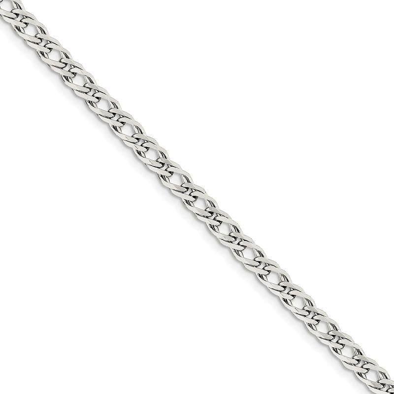 Sterling Silver 5.25mm Double 6 Side Diamond Cut Flat Link Bracelet - Seattle Gold Grillz