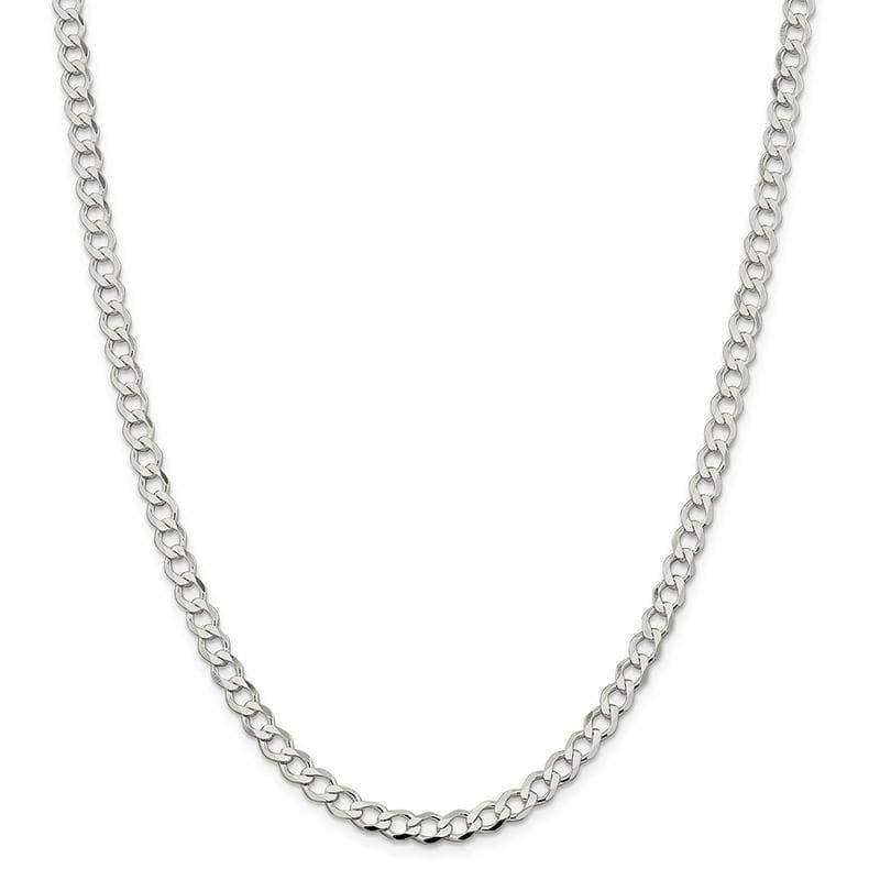 Sterling Silver 5.3mm Polished Flat Curb Chain - Seattle Gold Grillz